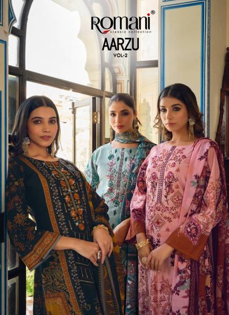 Aarzu Vol 2 By Romani Printed Cotton Dress Material Wholesale Price In Surat
 Catalog
